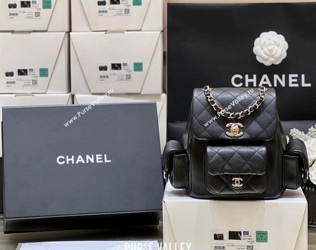 Chanel Grained Shiny Calfskin Small Backpack Bag AS4399 Black 2023 (ORIGINAL QUALITY) (shunyang-23101007)