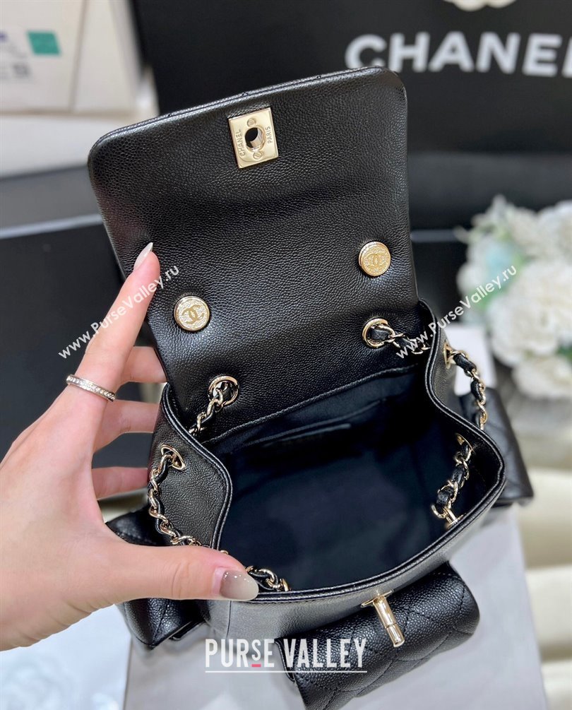 Chanel Grained Shiny Calfskin Small Backpack Bag AS4399 Black 2023 (ORIGINAL QUALITY) (shunyang-23101007)