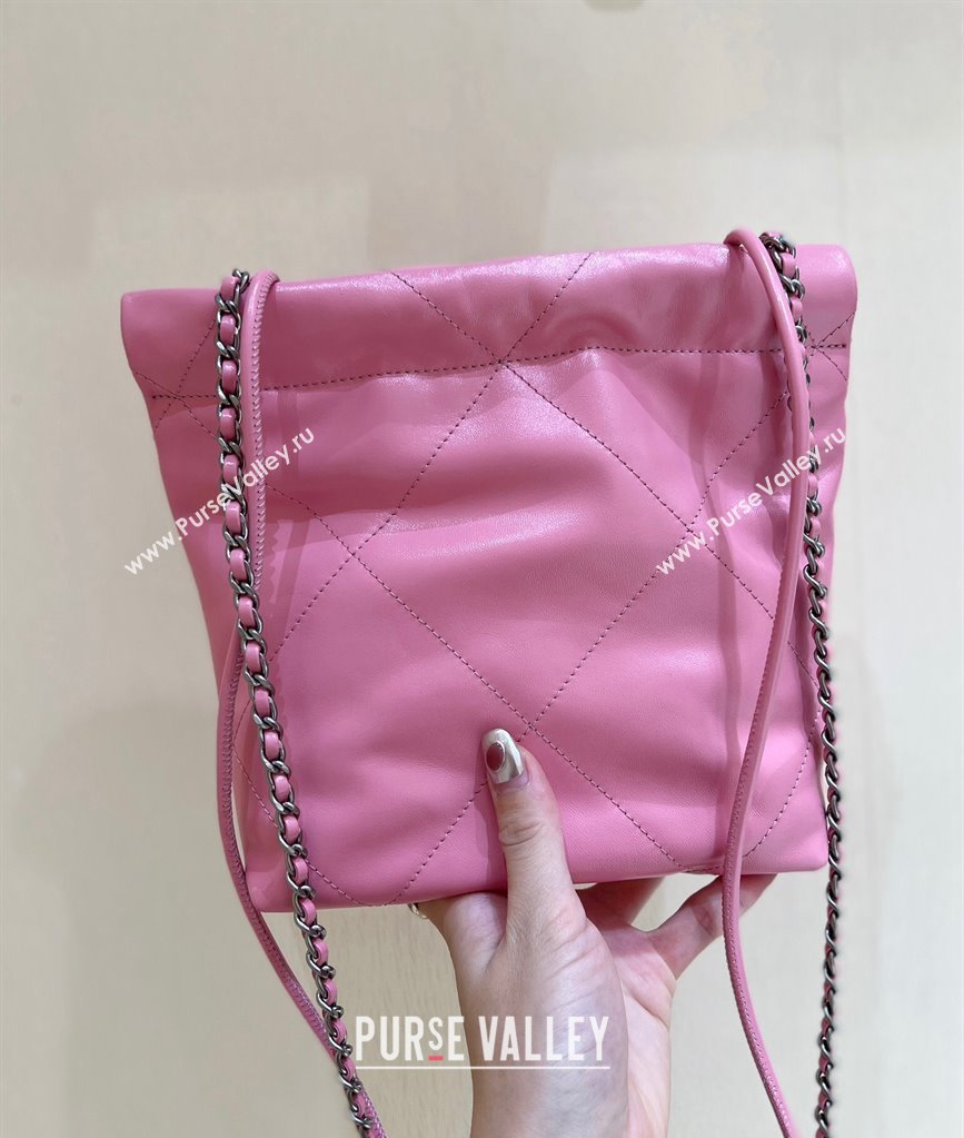 Chanel Shiny Calfskin CHANEL 22 Mini Handbag AS3980 Pink/Silver 2023 (ORIGINAL QUALITY) (shunyang-23101003)