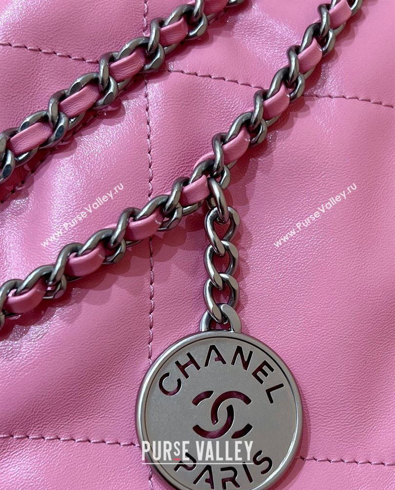 Chanel Shiny Calfskin CHANEL 22 Mini Handbag AS3980 Pink/Silver 2023 (ORIGINAL QUALITY) (shunyang-23101003)