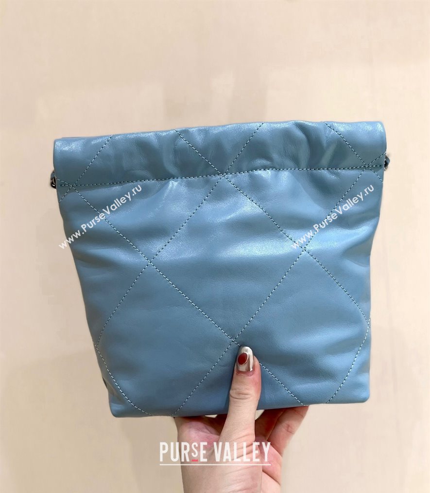 Chanel Shiny Calfskin CHANEL 22 Mini Handbag AS3980 Blue/Silver 2023 (ORIGINAL QUALITY) (shunyang-23101004)