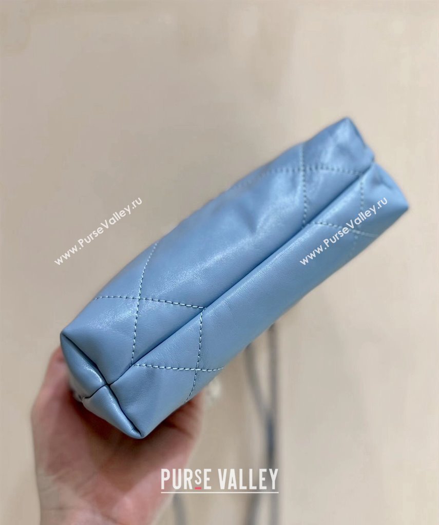 Chanel Shiny Calfskin CHANEL 22 Mini Handbag AS3980 Blue/Silver 2023 (ORIGINAL QUALITY) (shunyang-23101004)