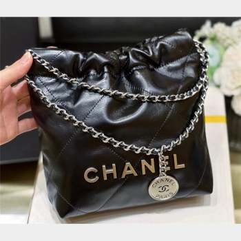 Chanel Shiny Calfskin CHANEL 22 Mini Handbag AS3980 Black/Silver 2023 (ORIGINAL QUALITY) (shunyang-23101002)