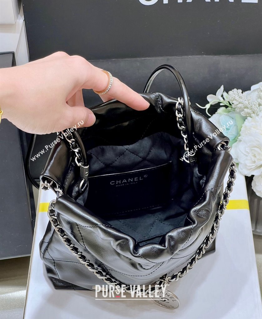 Chanel Shiny Calfskin CHANEL 22 Mini Handbag AS3980 Black/Silver 2023 (ORIGINAL QUALITY) (shunyang-23101002)