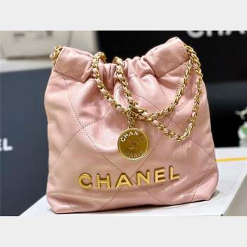 Chanel Shiny Calfskin CHANEL 22 Mini Handbag AS3980 Light Pink/Gold 2023 (ORIGINAL QUALITY) (shunyang-23101001)
