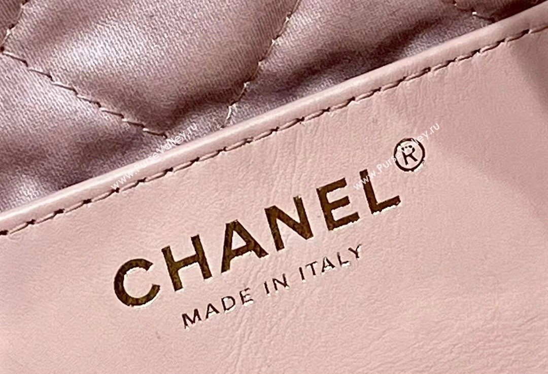 Chanel Shiny Calfskin CHANEL 22 Mini Handbag AS3980 Light Pink/Gold 2023 (ORIGINAL QUALITY) (shunyang-23101001)