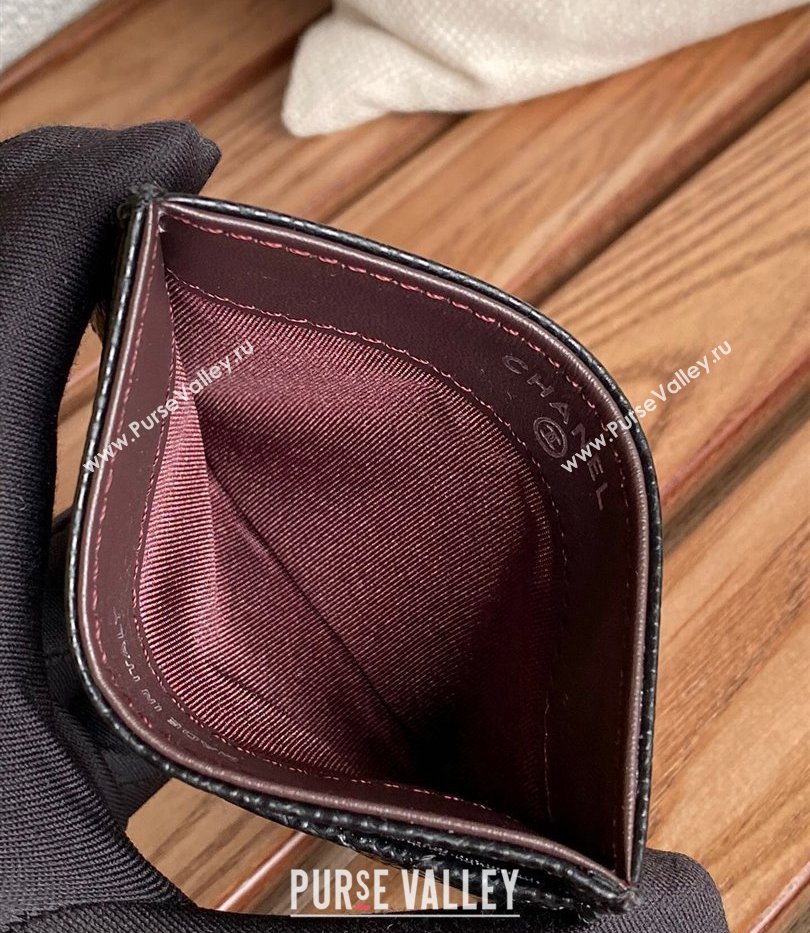 Chanel Classic Card Holder AP0213 in Grained Calfskin Black/Silver (keke-23101112)