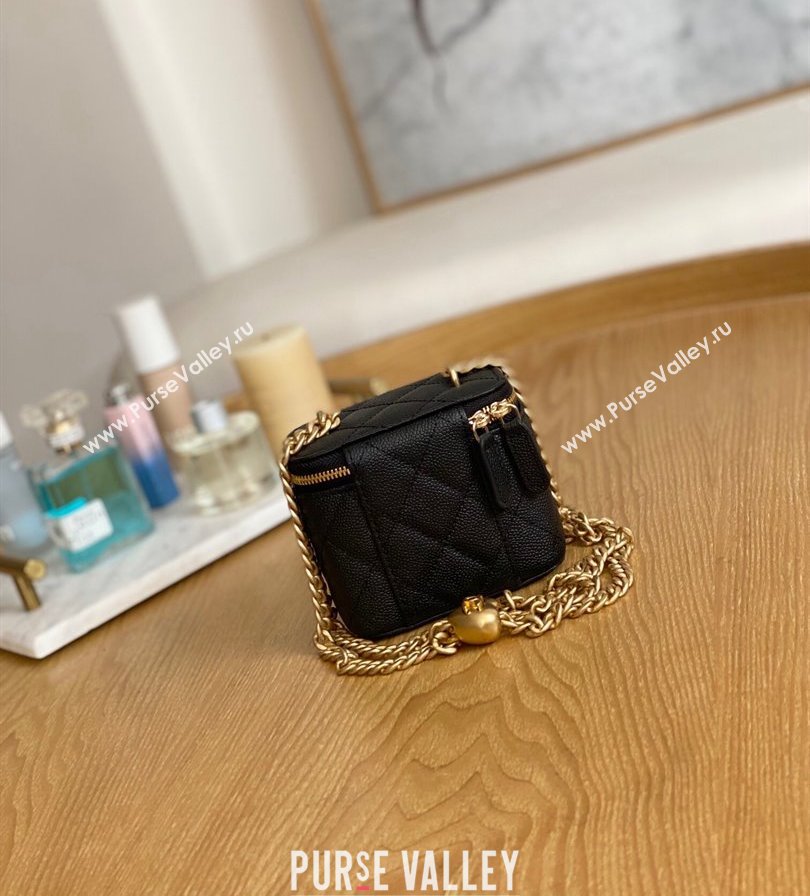 Chanel Mini Sweet Heart Vanity Case Bag 81246 in Grained Calfskin Black (yingfeng-23101105)