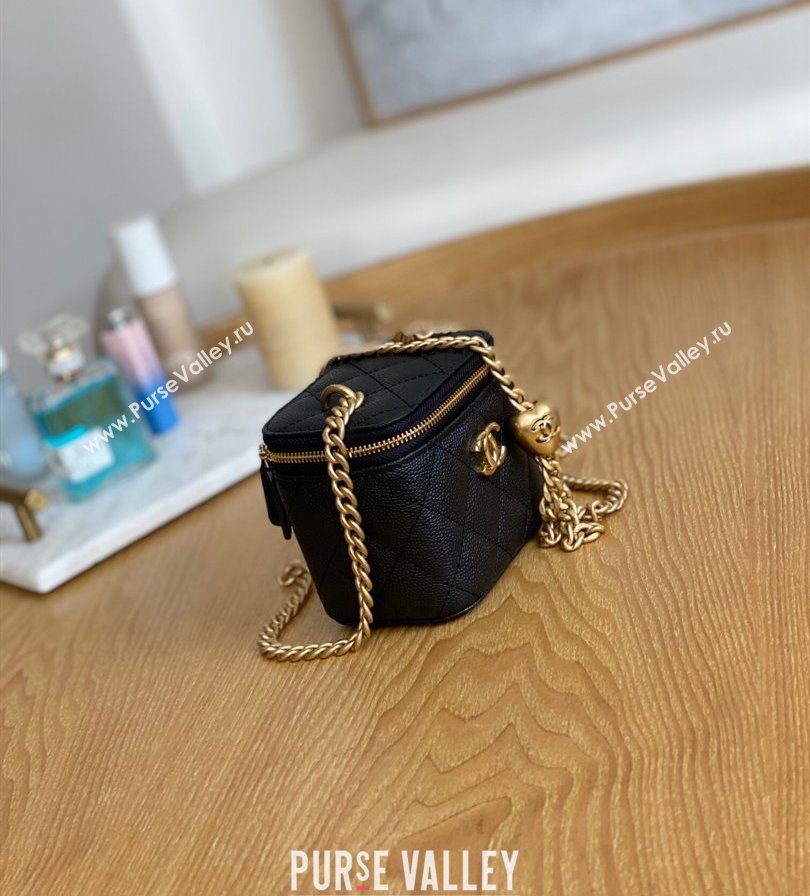 Chanel Mini Sweet Heart Vanity Case Bag 81246 in Grained Calfskin Black (yingfeng-23101105)