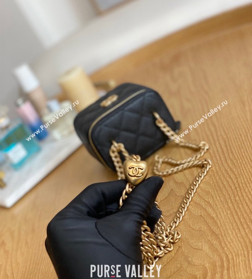 Chanel Mini Sweet Heart Vanity Case Bag 81246 in Grained Calfskin Black (yingfeng-23101105)