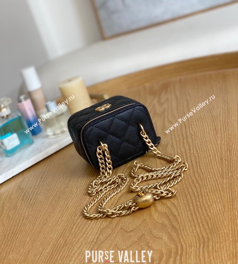 Chanel Mini Sweet Heart Vanity Case Bag 81246 in Grained Calfskin Black (yingfeng-23101105)