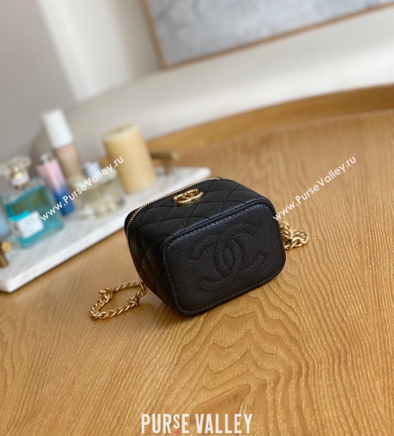 Chanel Mini Sweet Heart Vanity Case Bag 81246 in Grained Calfskin Black (yingfeng-23101105)