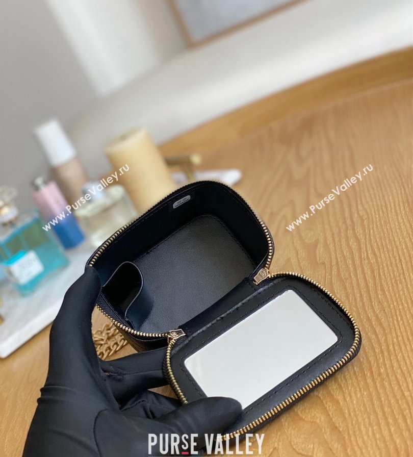 Chanel Mini Sweet Heart Vanity Case Bag 81246 in Grained Calfskin Black (yingfeng-23101105)