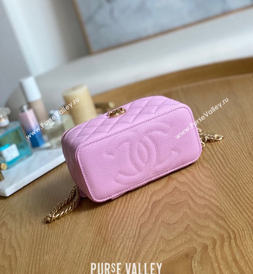 Chanel Small Sweet Heart Vanity Case Bag 81247 in Grained Calfskin Pink (yingfeng-23101103)