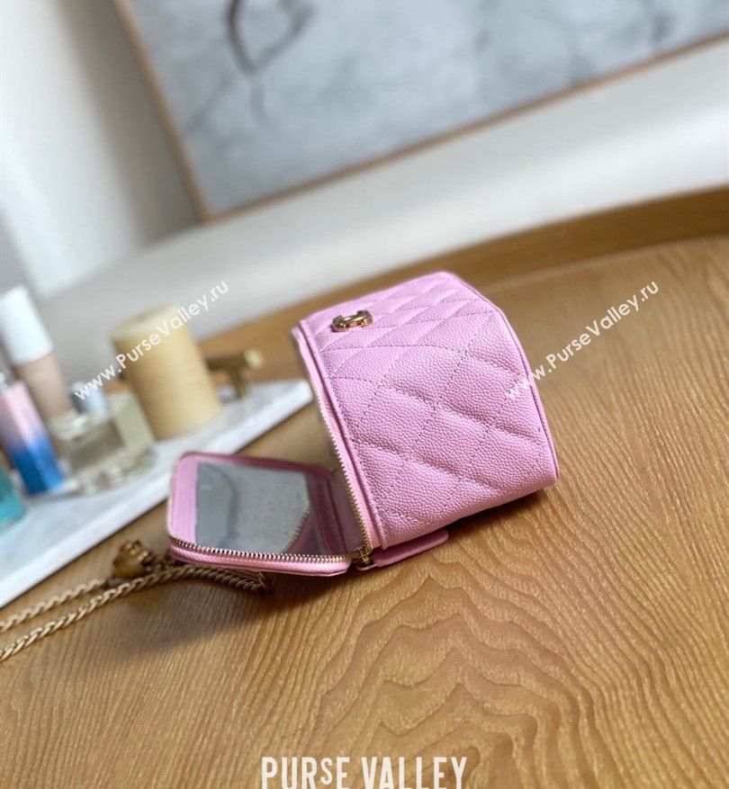 Chanel Small Sweet Heart Vanity Case Bag 81247 in Grained Calfskin Pink (yingfeng-23101103)