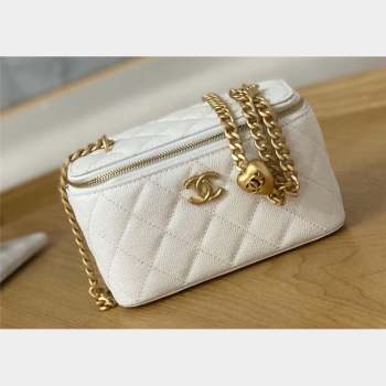 Chanel Small Sweet Heart Vanity Case Bag 81247 in Grained Calfskin White (yingfeng-23101102)