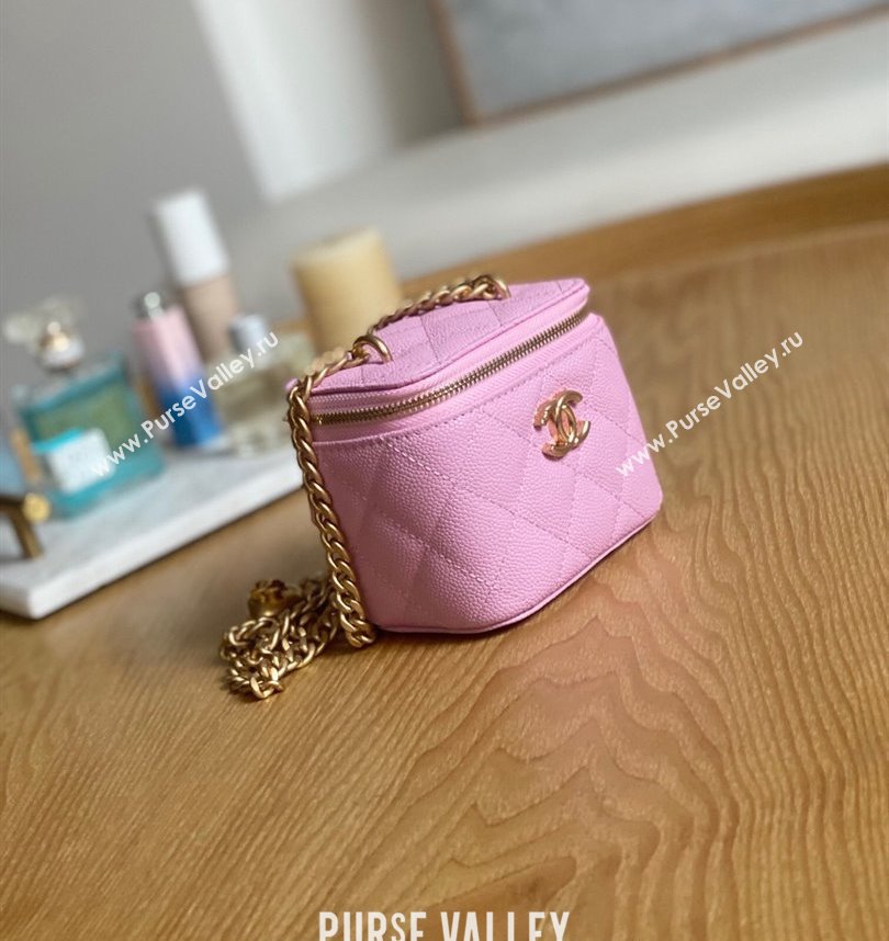 Chanel Mini Sweet Heart Vanity Case Bag 81246 in Grained Calfskin Pink (yingfeng-23101117)