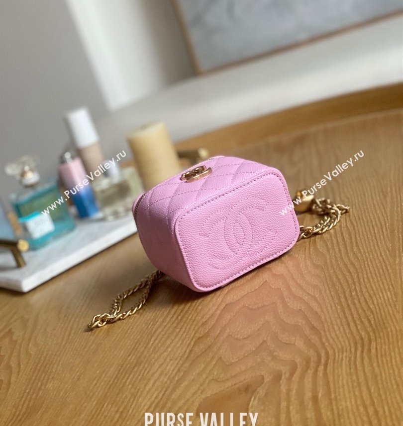 Chanel Mini Sweet Heart Vanity Case Bag 81246 in Grained Calfskin Pink (yingfeng-23101117)