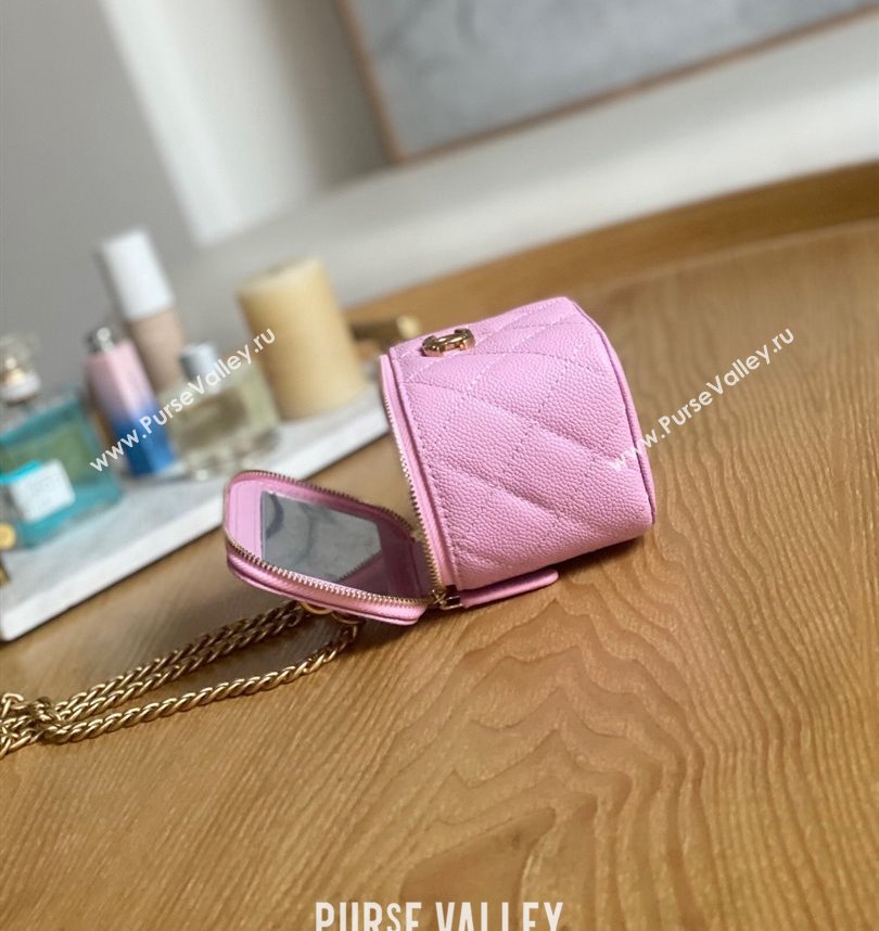 Chanel Mini Sweet Heart Vanity Case Bag 81246 in Grained Calfskin Pink (yingfeng-23101117)