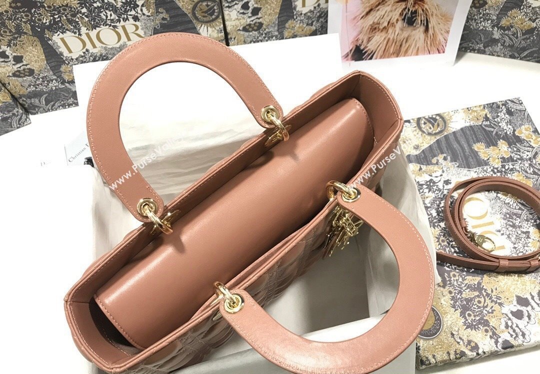 Dior Large Lady Dior Bag in Cannage Lambskin Nude (xinyidai-23101404)