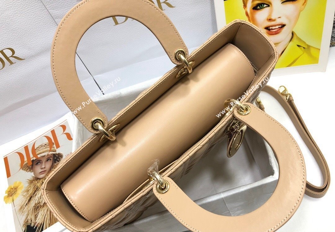 Dior Large Lady Dior Bag in Cannage Lambskin Beige (xinyidai-23101406)