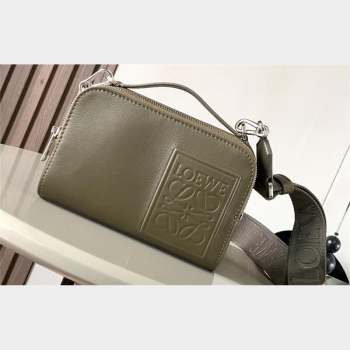 Loewe Mini Camera Crossbody bag in satin calfskin Dark Khaki Green (xinyidai-23101423)