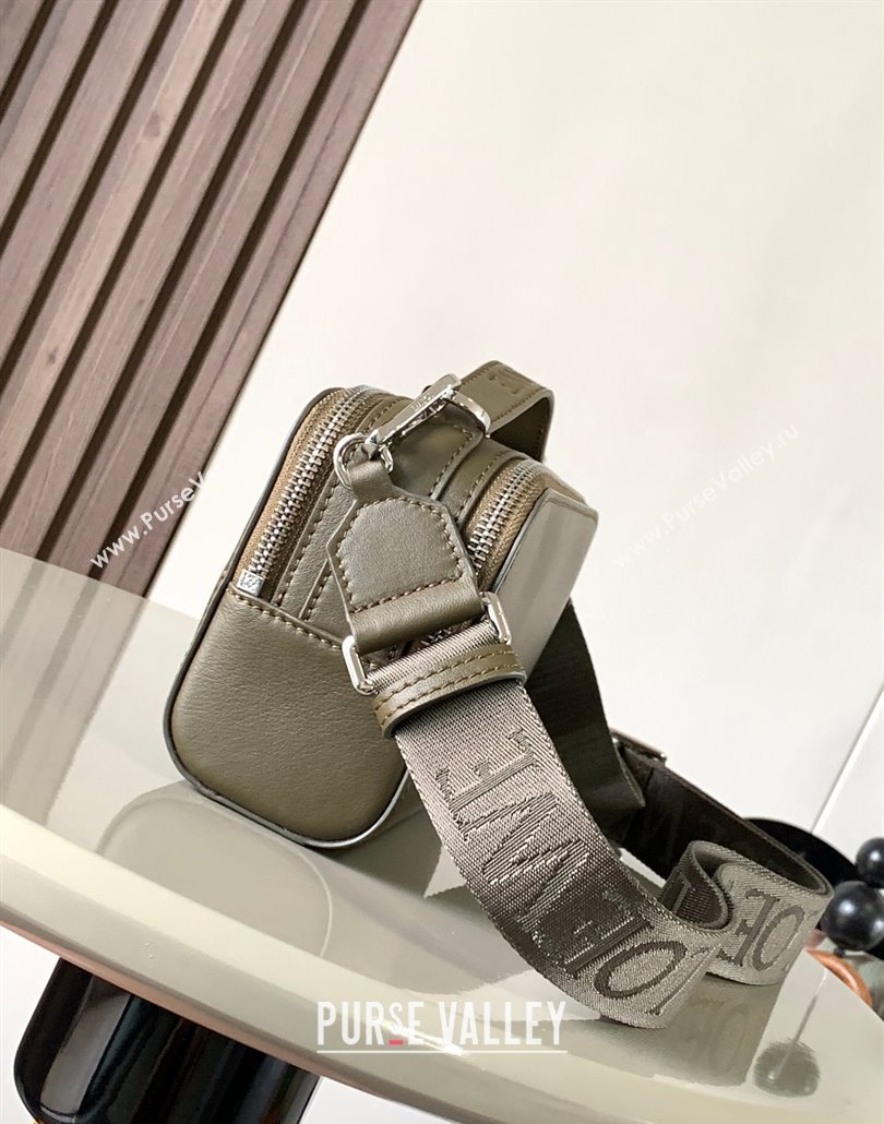Loewe Mini Camera Crossbody bag in satin calfskin Dark Khaki Green (xinyidai-23101423)