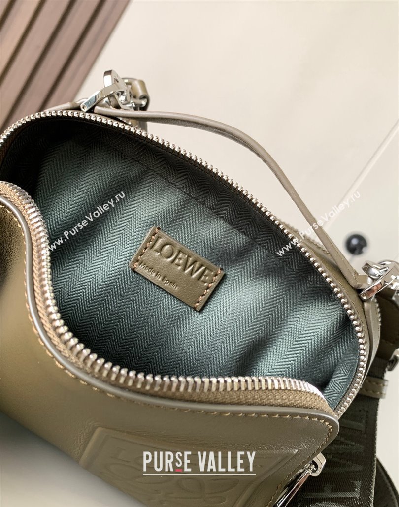 Loewe Mini Camera Crossbody bag in satin calfskin Dark Khaki Green (xinyidai-23101423)