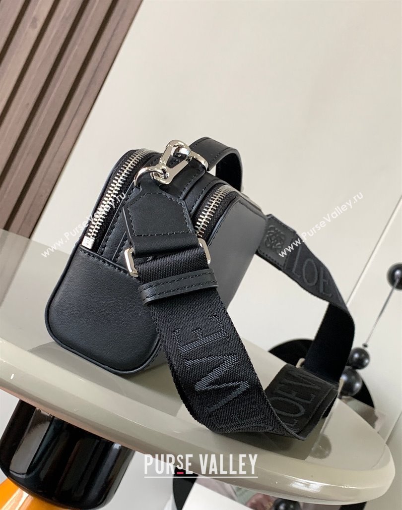 Loewe Mini Camera Crossbody bag in satin calfskin Black (xinyidai-23101421)