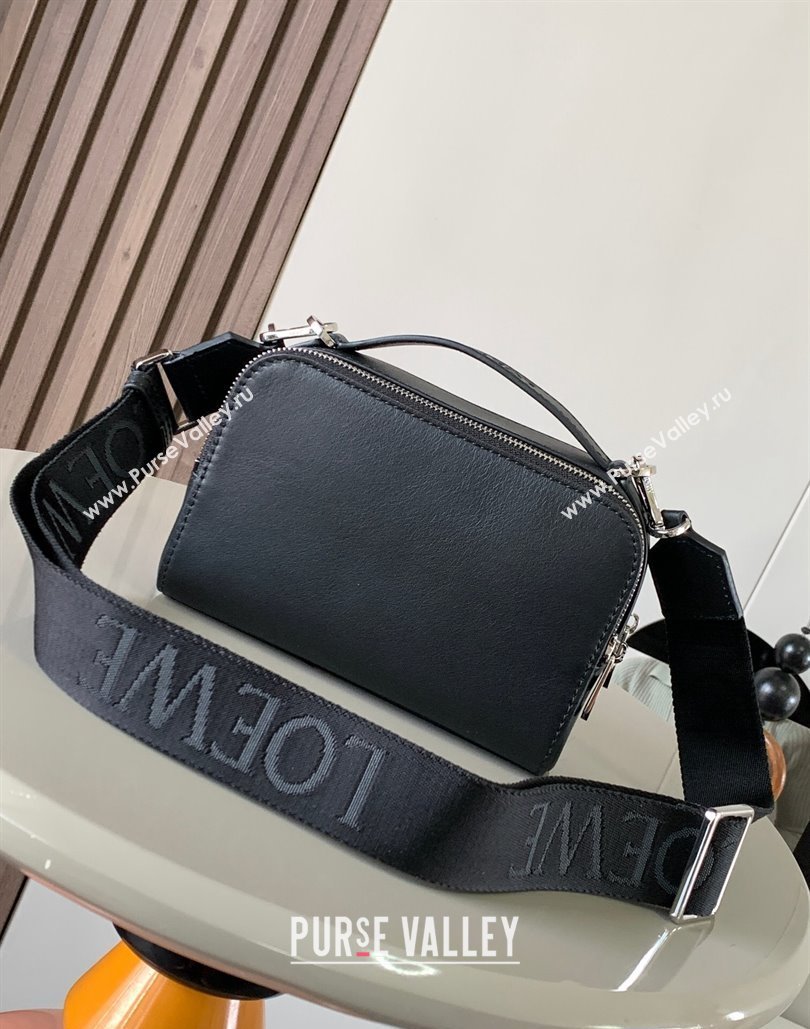 Loewe Mini Camera Crossbody bag in satin calfskin Black (xinyidai-23101421)