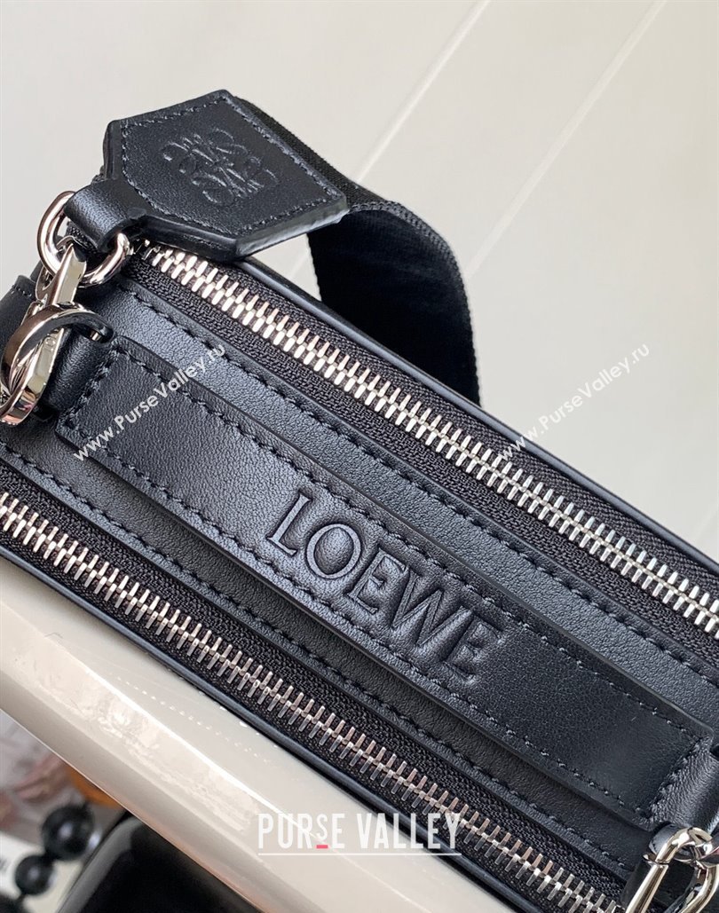 Loewe Mini Camera Crossbody bag in satin calfskin Black (xinyidai-23101421)