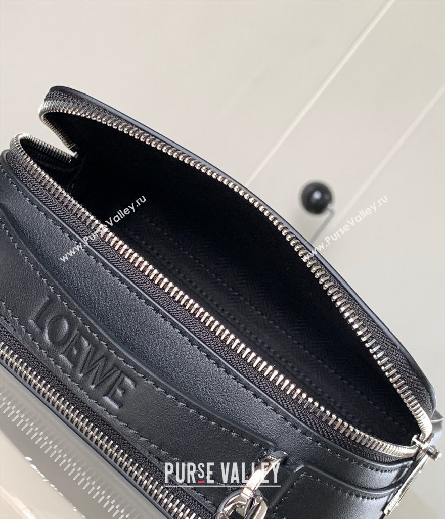 Loewe Mini Camera Crossbody bag in satin calfskin Black (xinyidai-23101421)