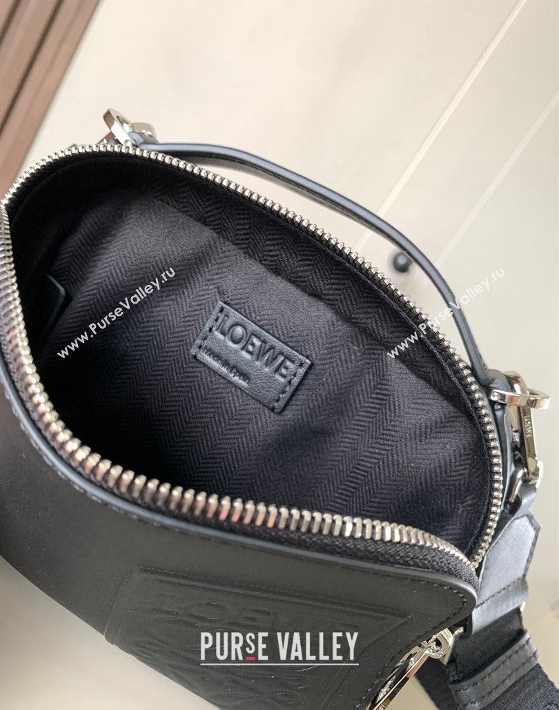 Loewe Mini Camera Crossbody bag in satin calfskin Black (xinyidai-23101421)