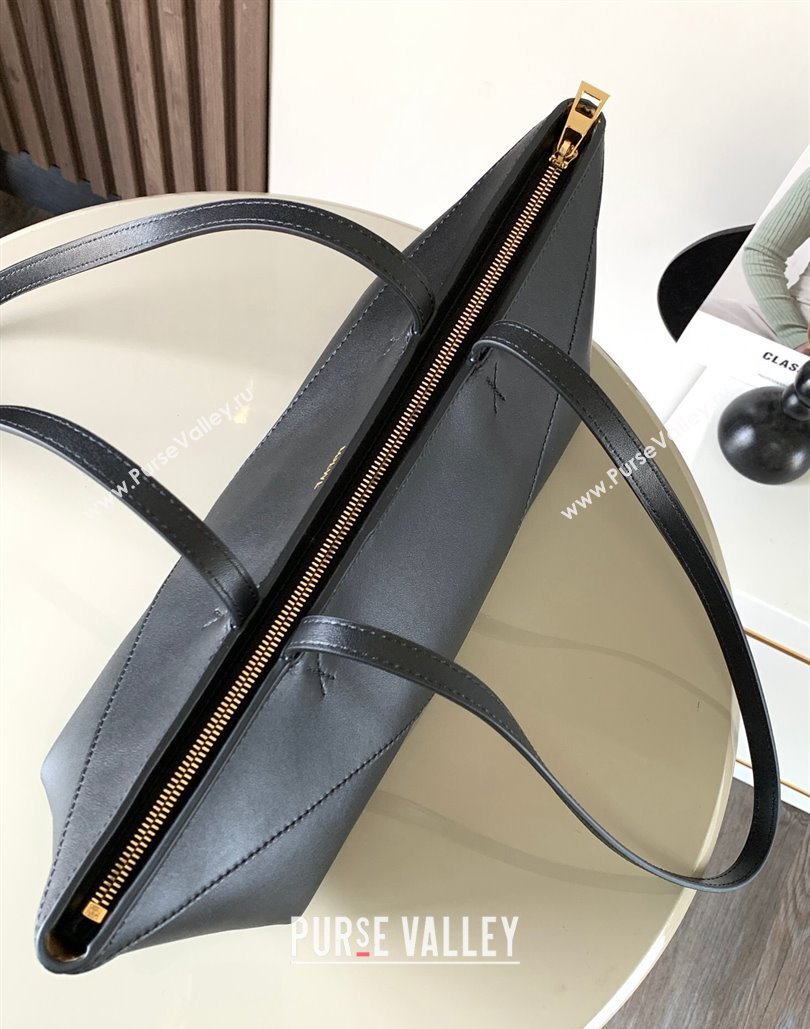 Loewe Cropped Puzzle Fold bag in shiny calfskin Black (xinyidai-23101418)