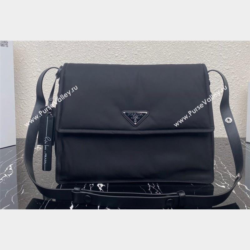 Prada Re-nylon Large Padded Shoulder Bag 1BD256 Black 2023 (ziyin-23101637)