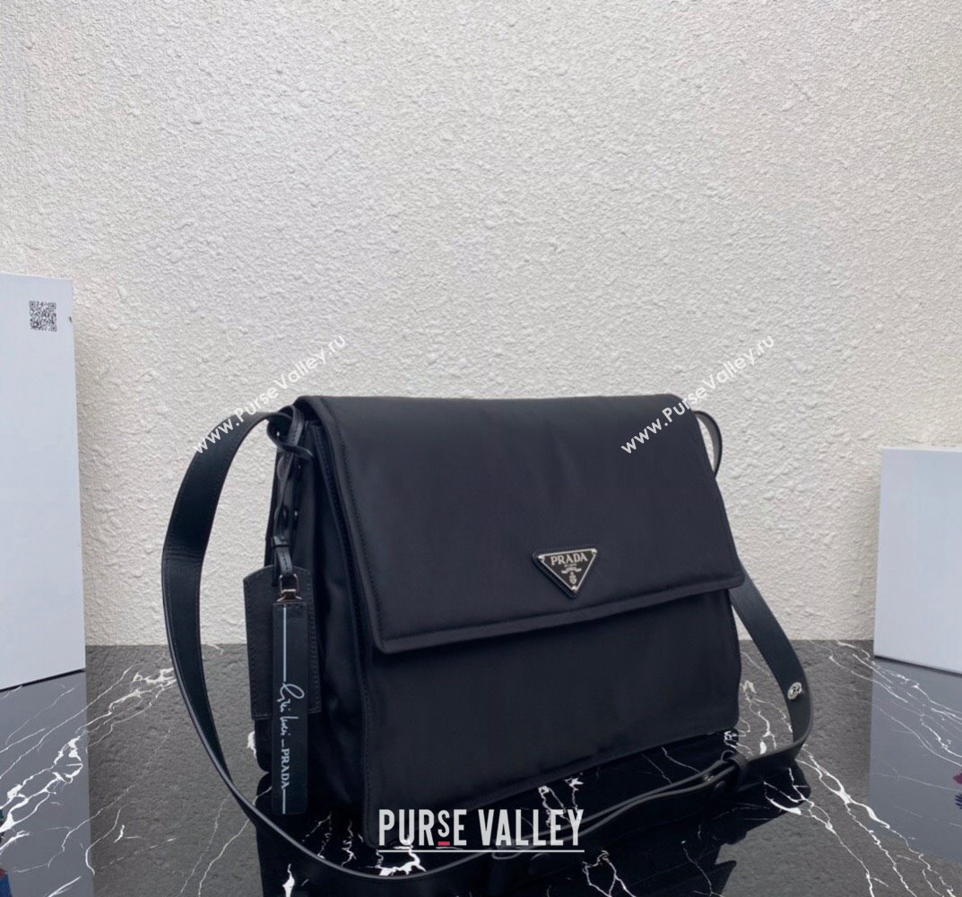 Prada Re-nylon Large Padded Shoulder Bag 1BD256 Black 2023 (ziyin-23101637)