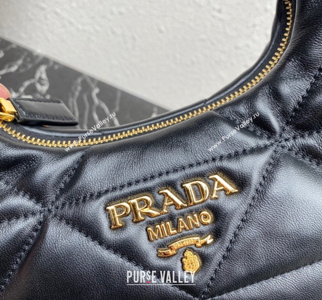 Prada padded nappa leather mini-bag with topstitching 1BA384 Black 2023 (ziyin-23101618)