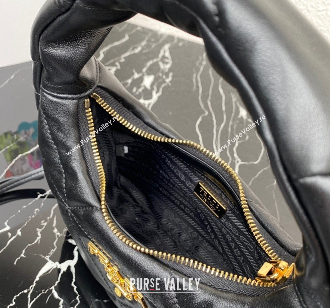 Prada padded nappa leather mini-bag with topstitching 1BA384 Black 2023 (ziyin-23101618)