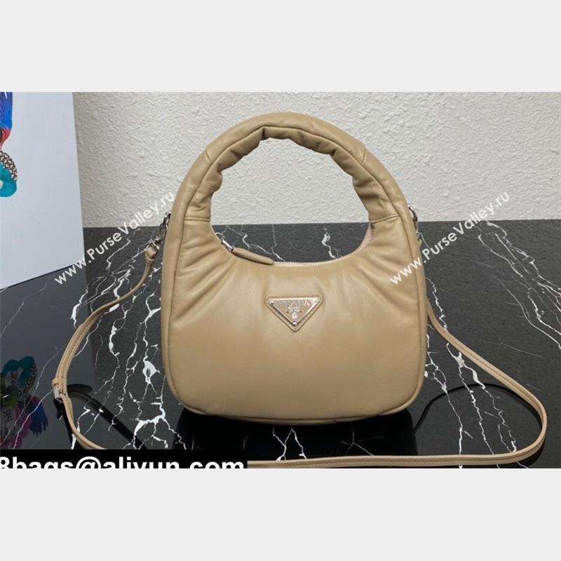 Prada Soft padded nappa leather mini-bag 1BA384 Beige 2023 (ziyin-23101617)