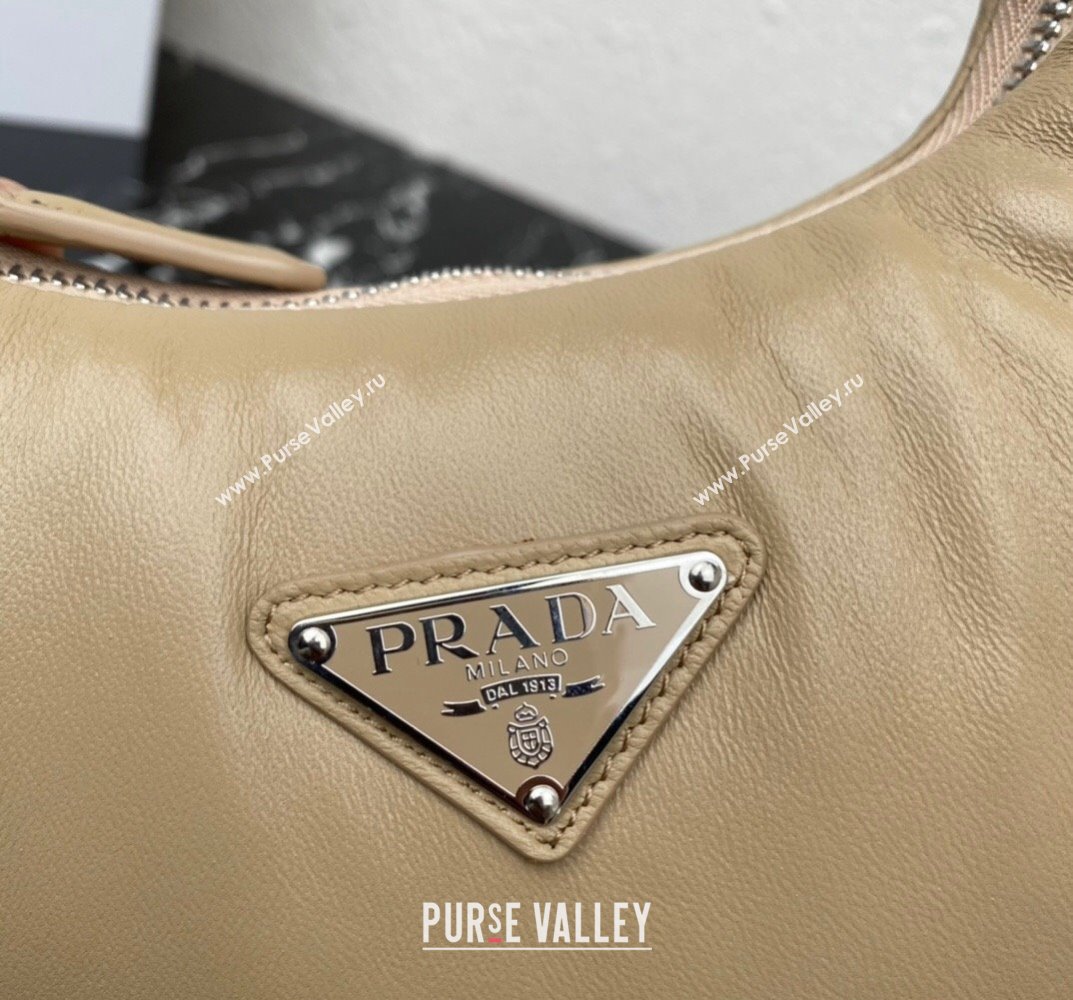 Prada Soft padded nappa leather mini-bag 1BA384 Beige 2023 (ziyin-23101617)