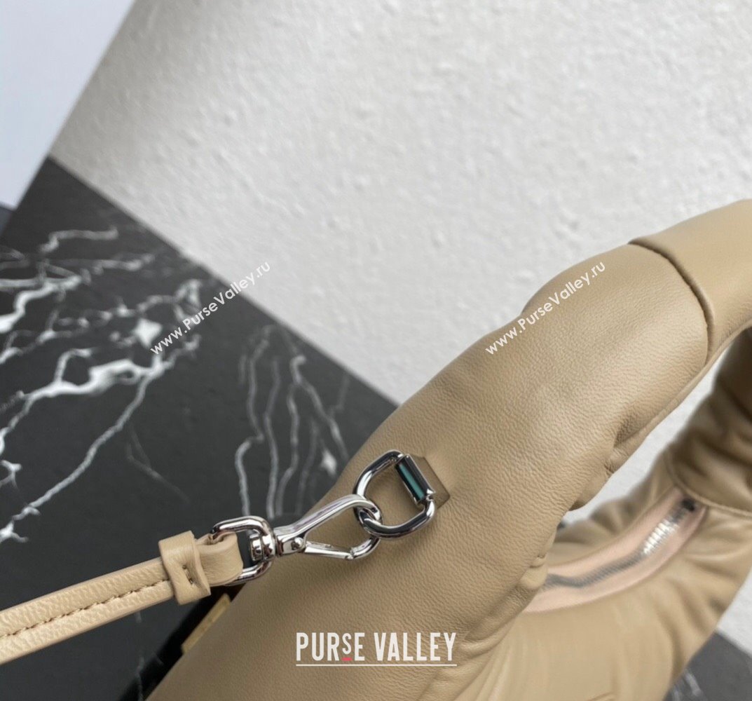 Prada Soft padded nappa leather mini-bag 1BA384 Beige 2023 (ziyin-23101617)