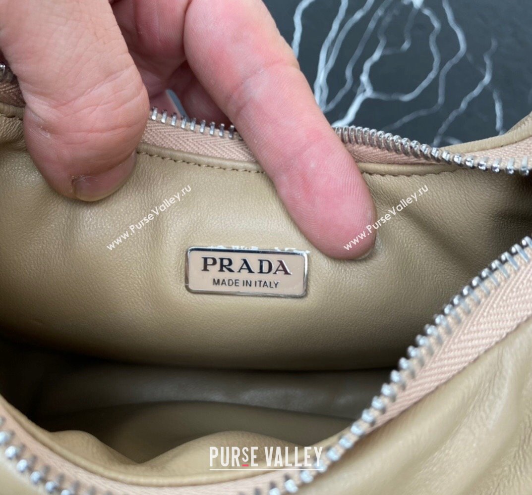 Prada Soft padded nappa leather mini-bag 1BA384 Beige 2023 (ziyin-23101617)
