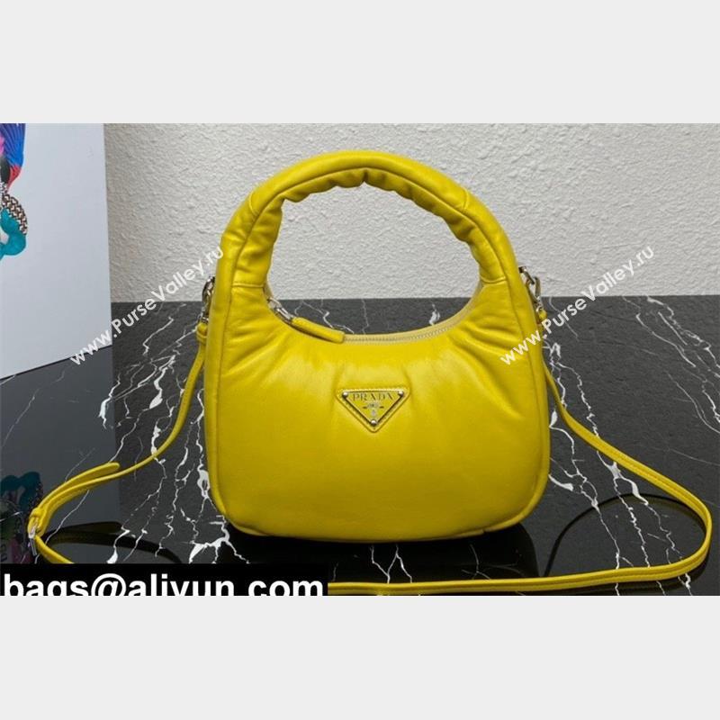 Prada Soft padded nappa leather mini-bag 1BA384 Yellow 2023 (ziyin-23101616)