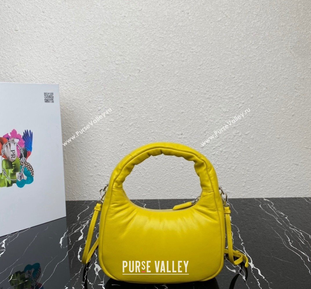 Prada Soft padded nappa leather mini-bag 1BA384 Yellow 2023 (ziyin-23101616)