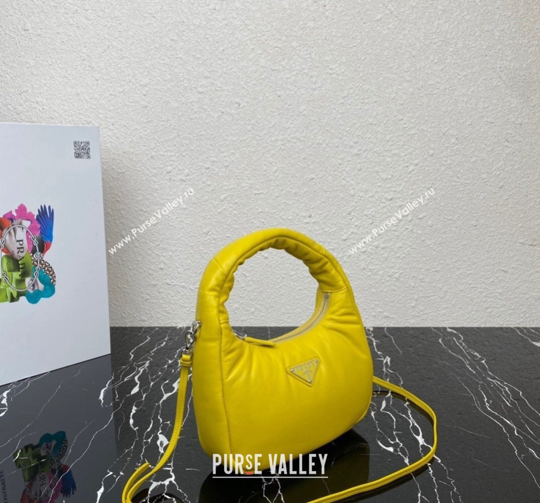 Prada Soft padded nappa leather mini-bag 1BA384 Yellow 2023 (ziyin-23101616)