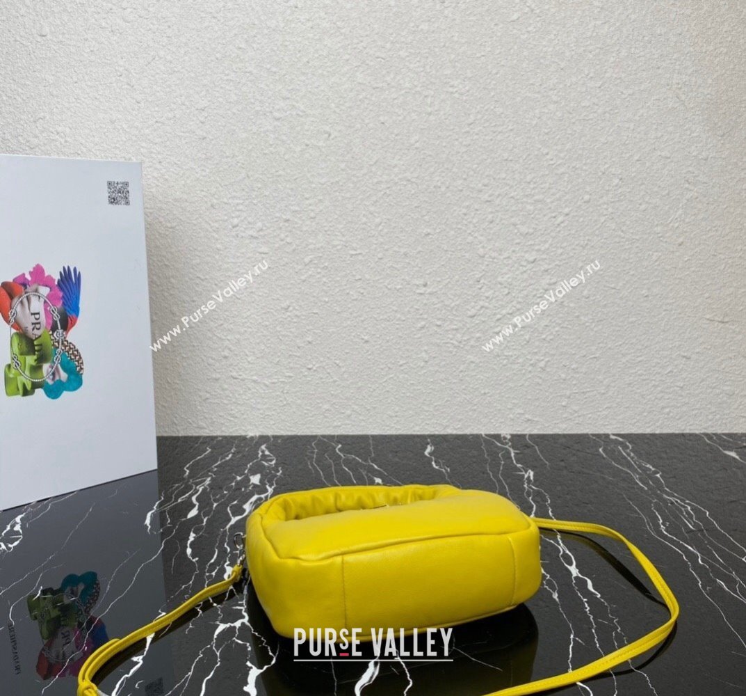 Prada Soft padded nappa leather mini-bag 1BA384 Yellow 2023 (ziyin-23101616)