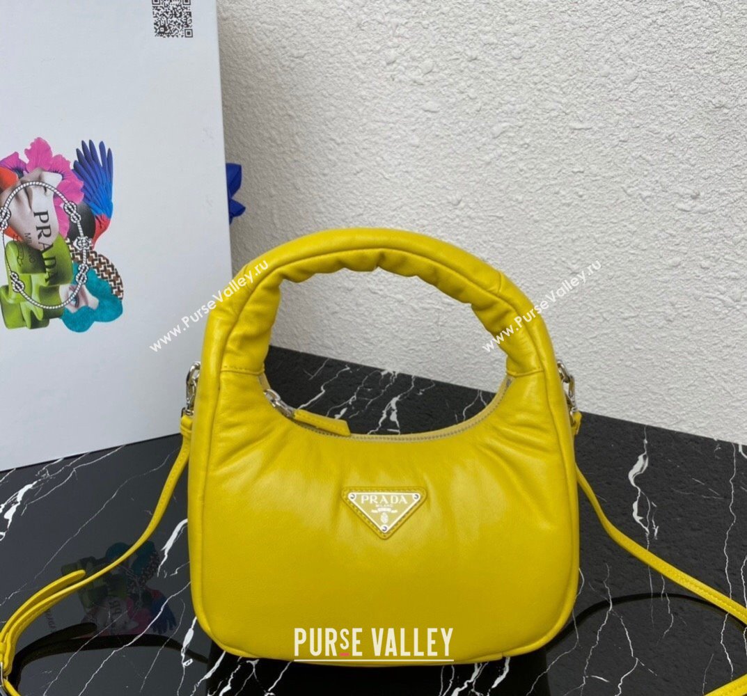 Prada Soft padded nappa leather mini-bag 1BA384 Yellow 2023 (ziyin-23101616)