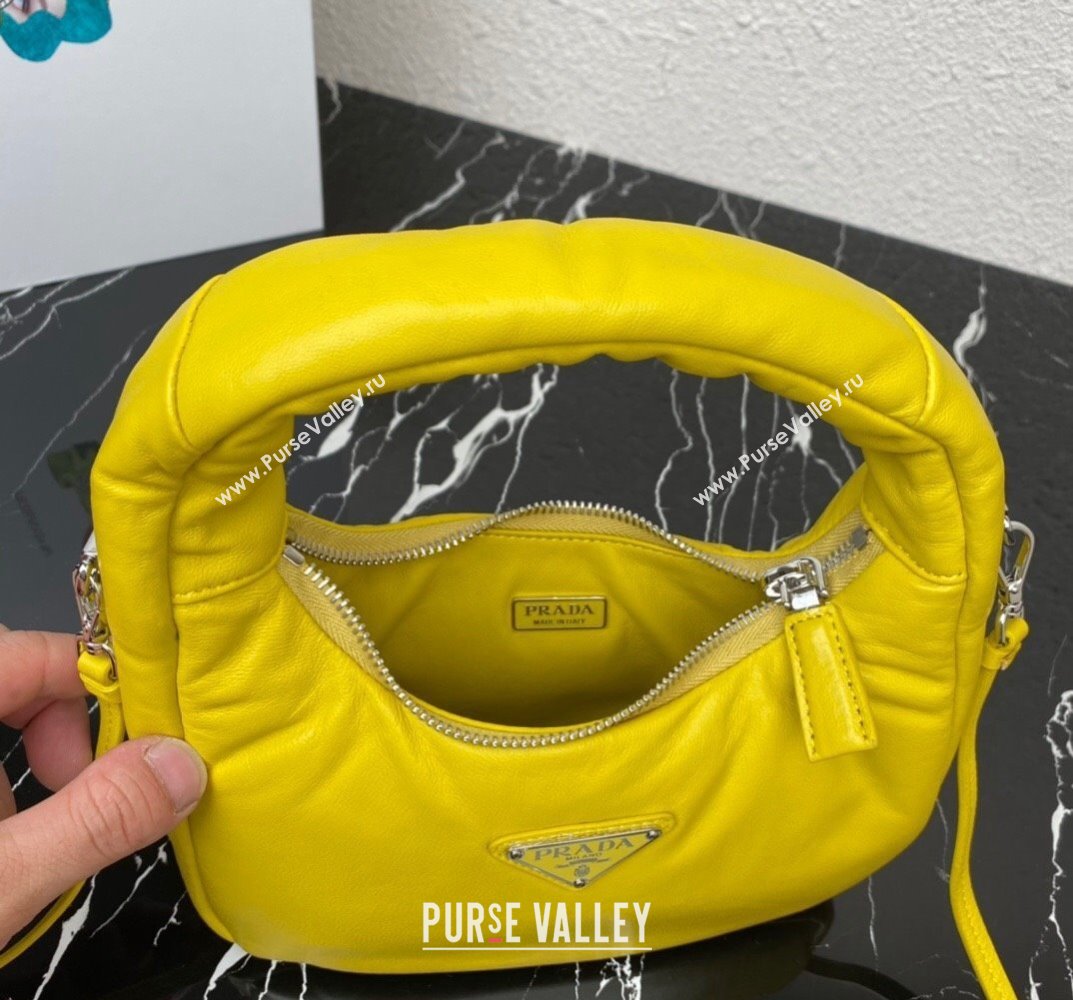 Prada Soft padded nappa leather mini-bag 1BA384 Yellow 2023 (ziyin-23101616)
