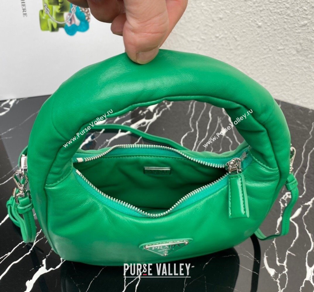 Prada Soft padded nappa leather mini-bag 1BA384 Green 2023 (ziyin-23101614)