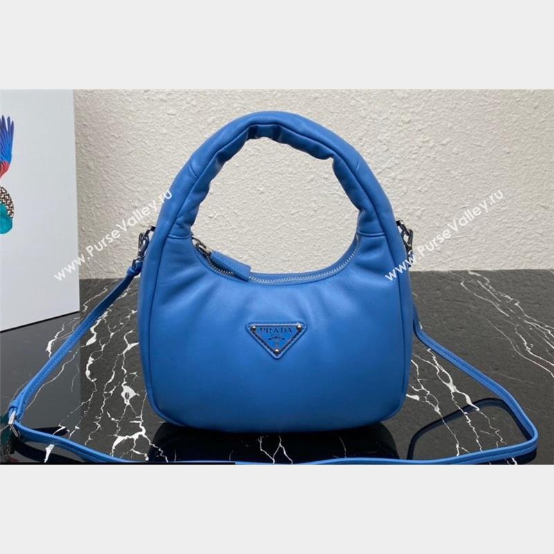 Prada Soft padded nappa leather mini-bag 1BA384 Blue 2023 (ziyin-23101613)